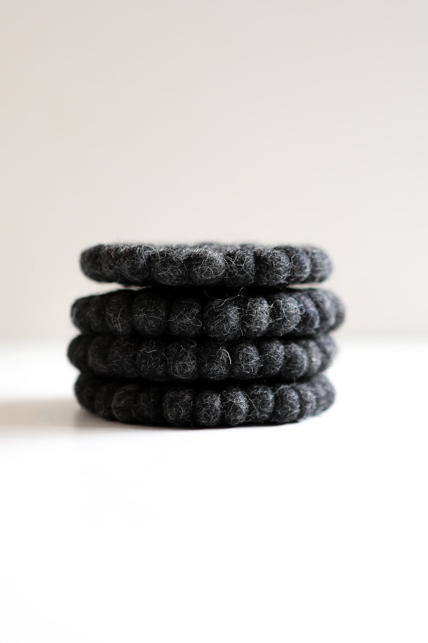 Woven coaster - black - set of 4