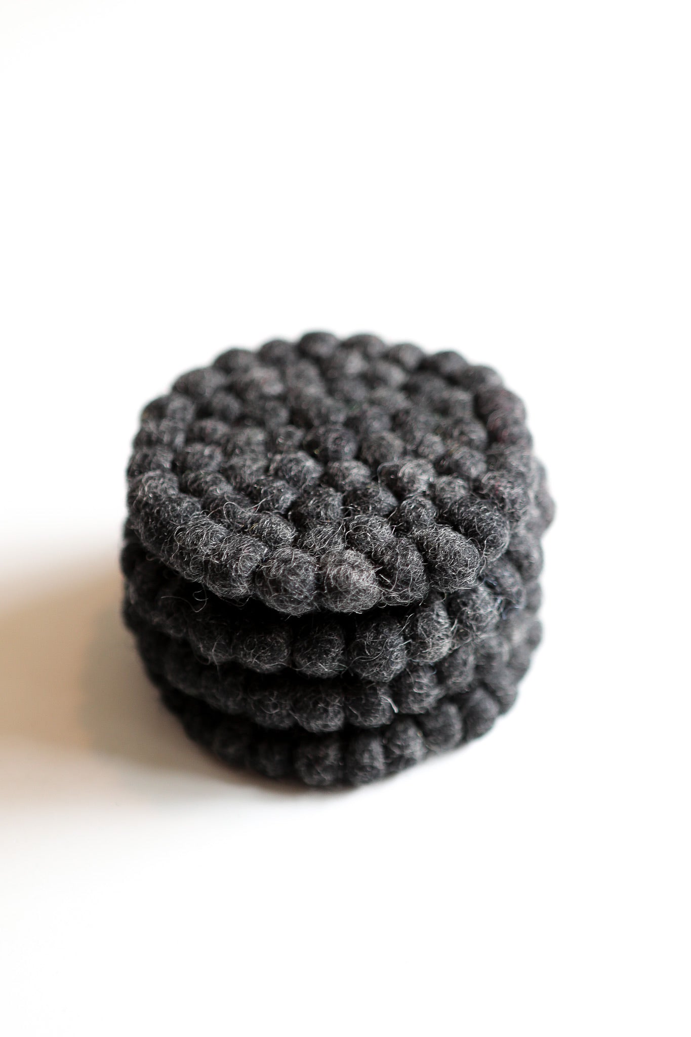 Woven coaster - black - set of 4