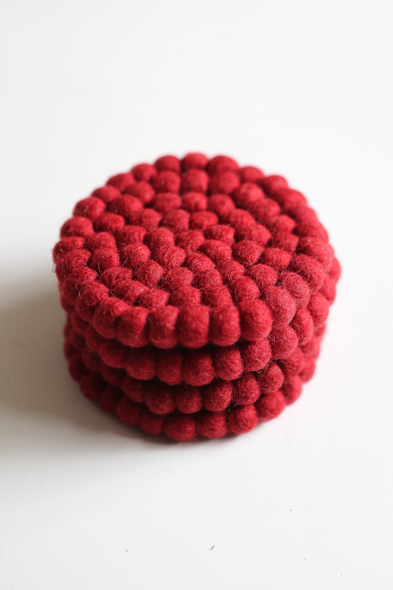 Woven coaster - red - set of 4