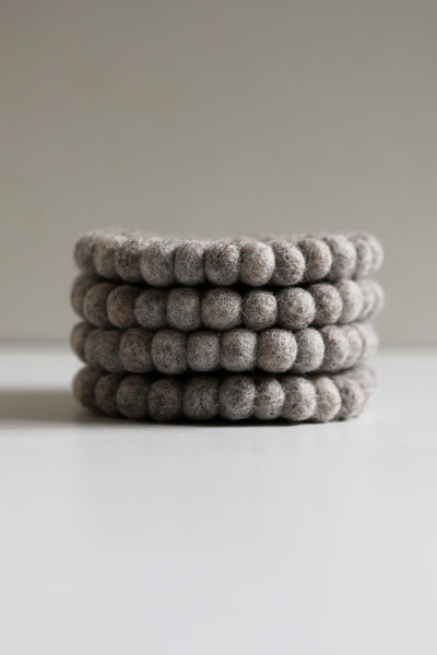 Woven coaster - grey - set of 4