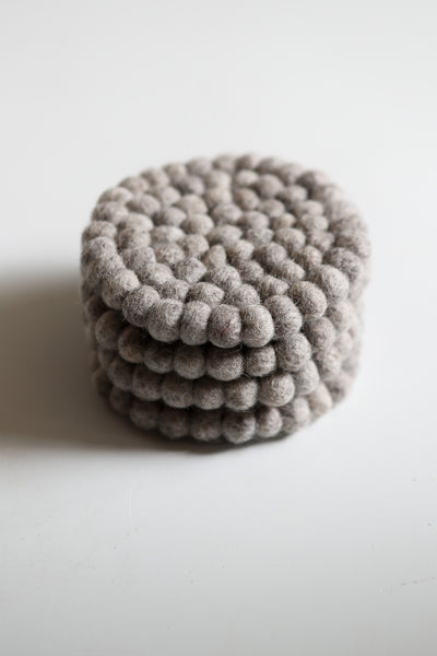 Woven coaster - grey - set of 4