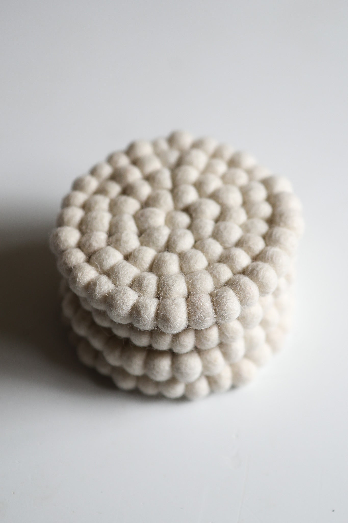 Woven coaster - white - set of 4