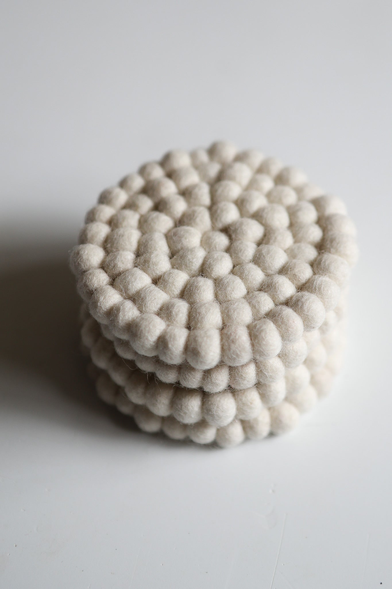 Woven coaster - white - set of 4