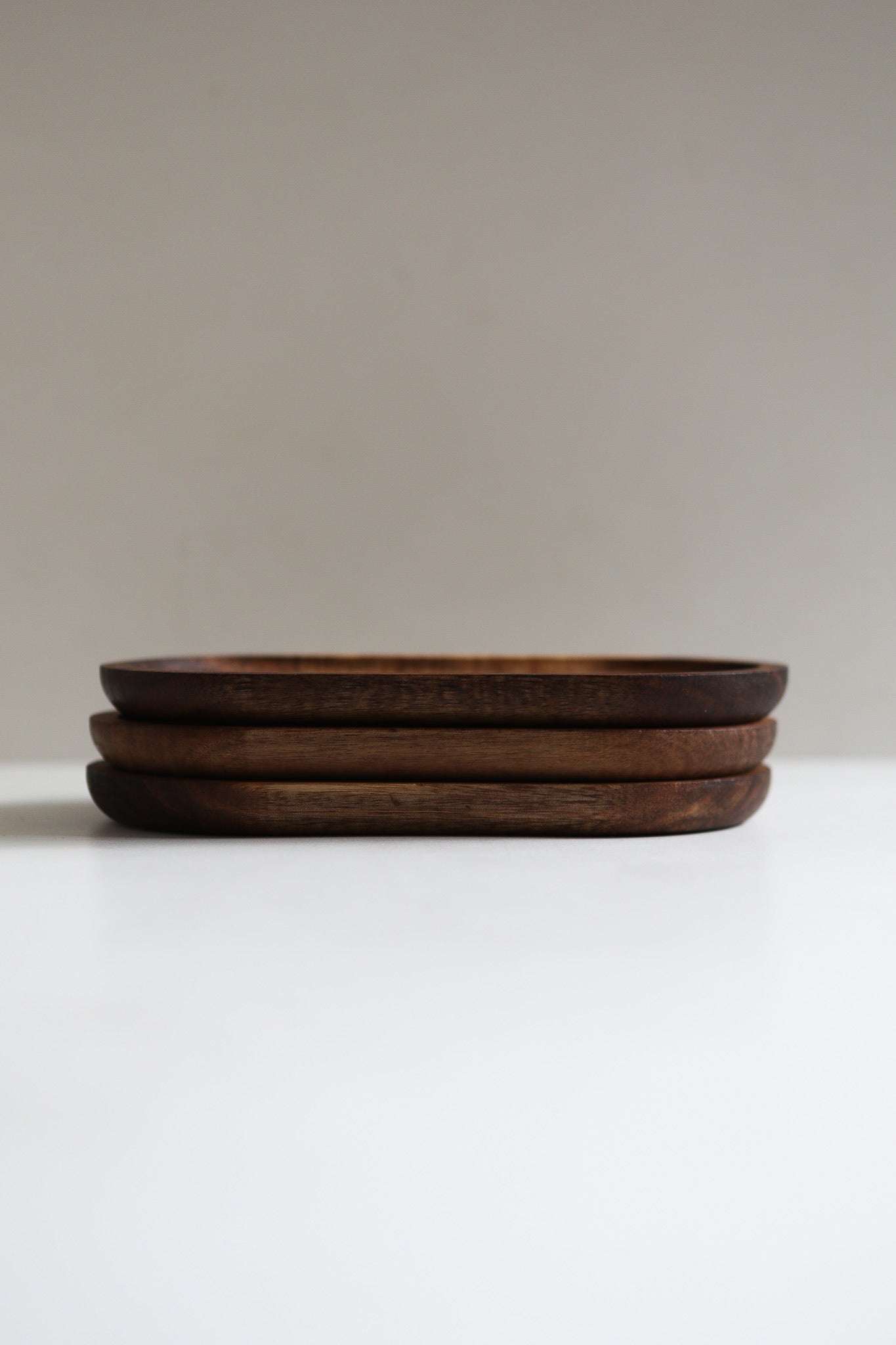 Oval wood tray