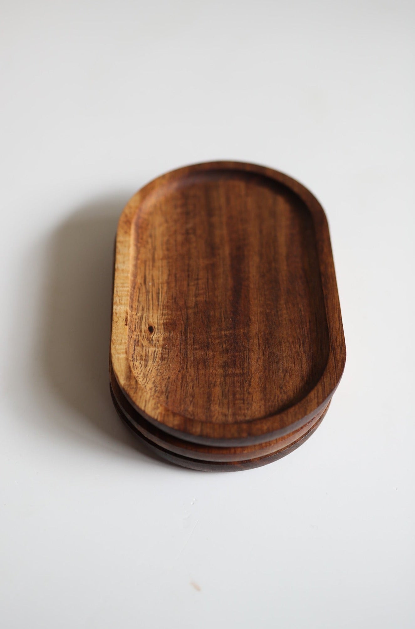 Oval wood tray