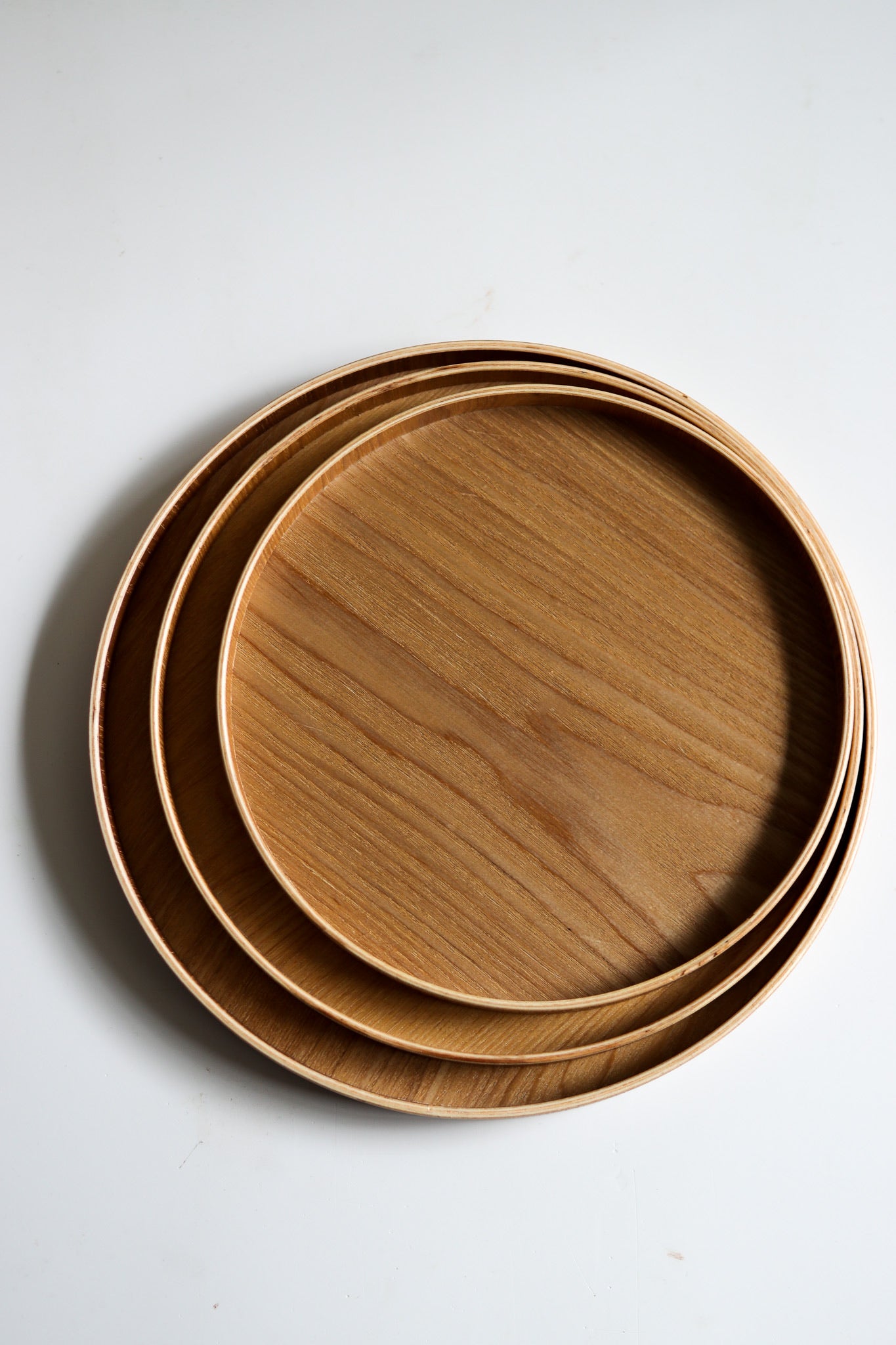 Round wooden platter