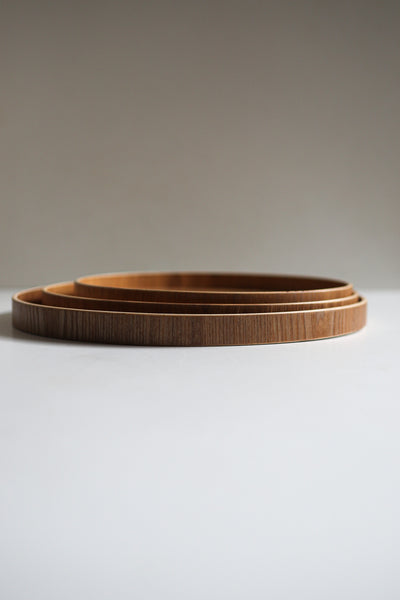 Round wooden platter