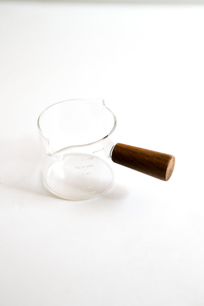 Measuring cup w/ wooden handle