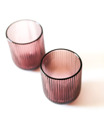 Striped glass cup