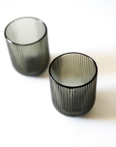 Striped glass cup