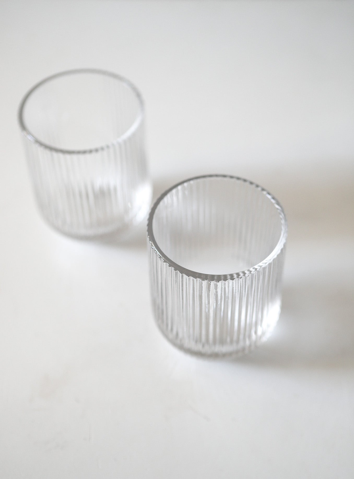 Striped glass cup