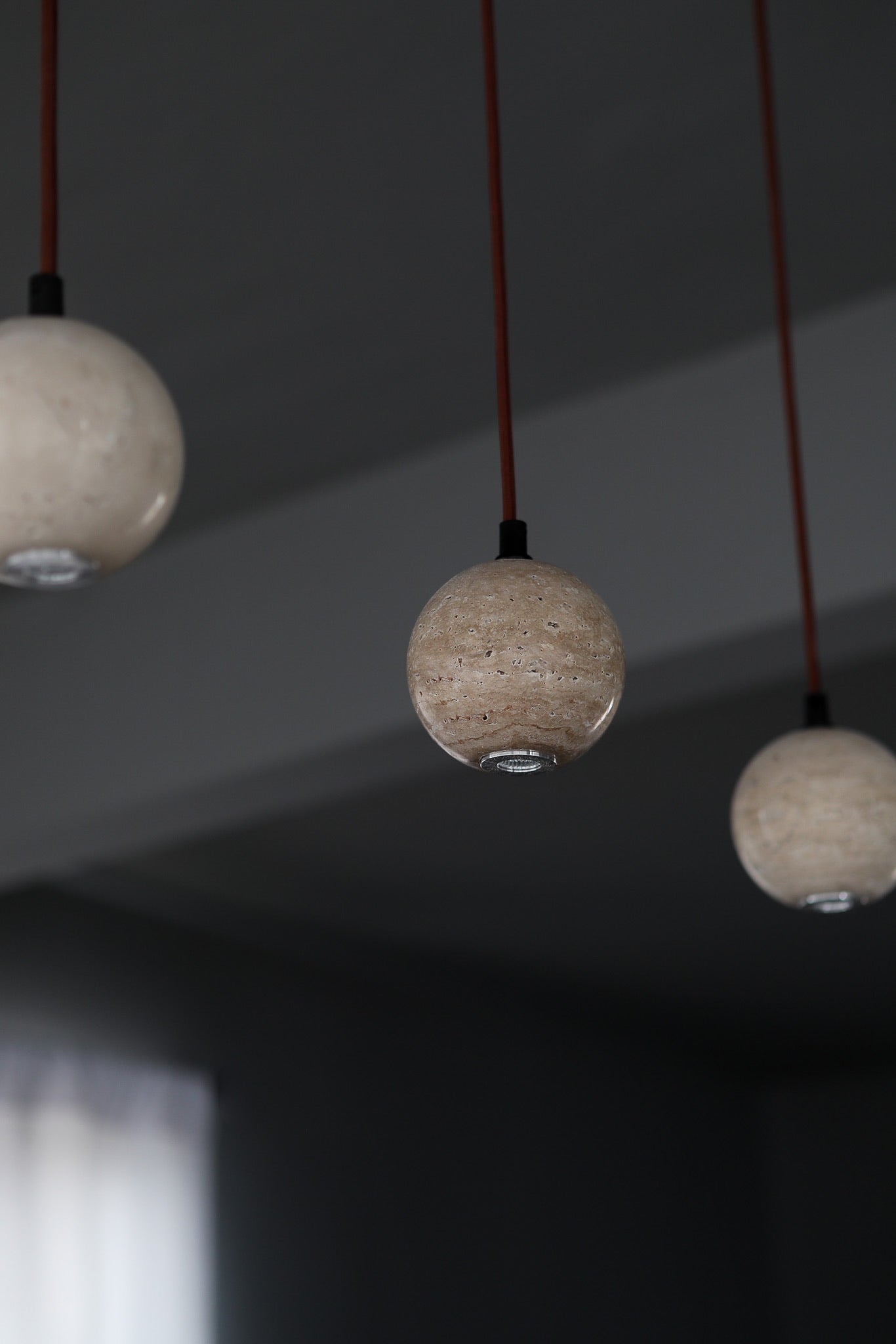 Travertine Sphere Light