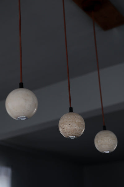 Travertine Sphere Light