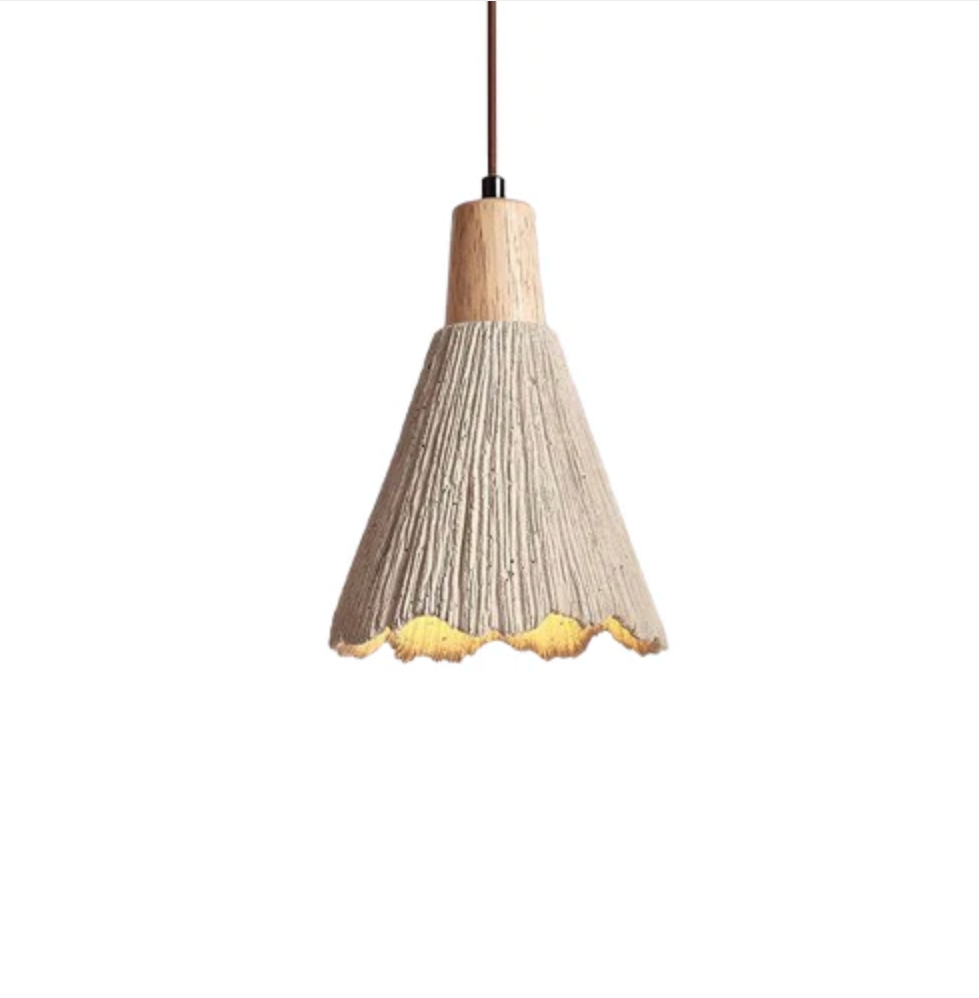 Stone & Wood Pendant Light