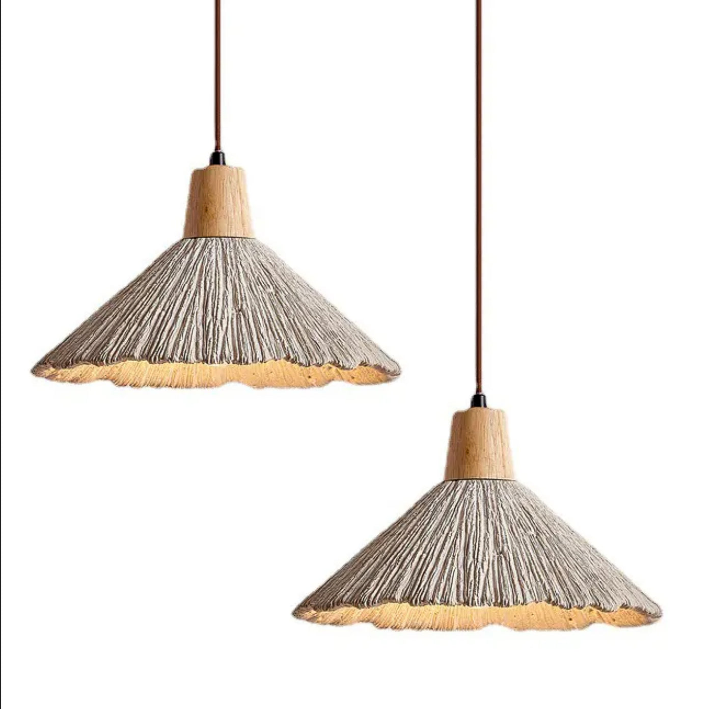 Stone & Wood Pendant Light