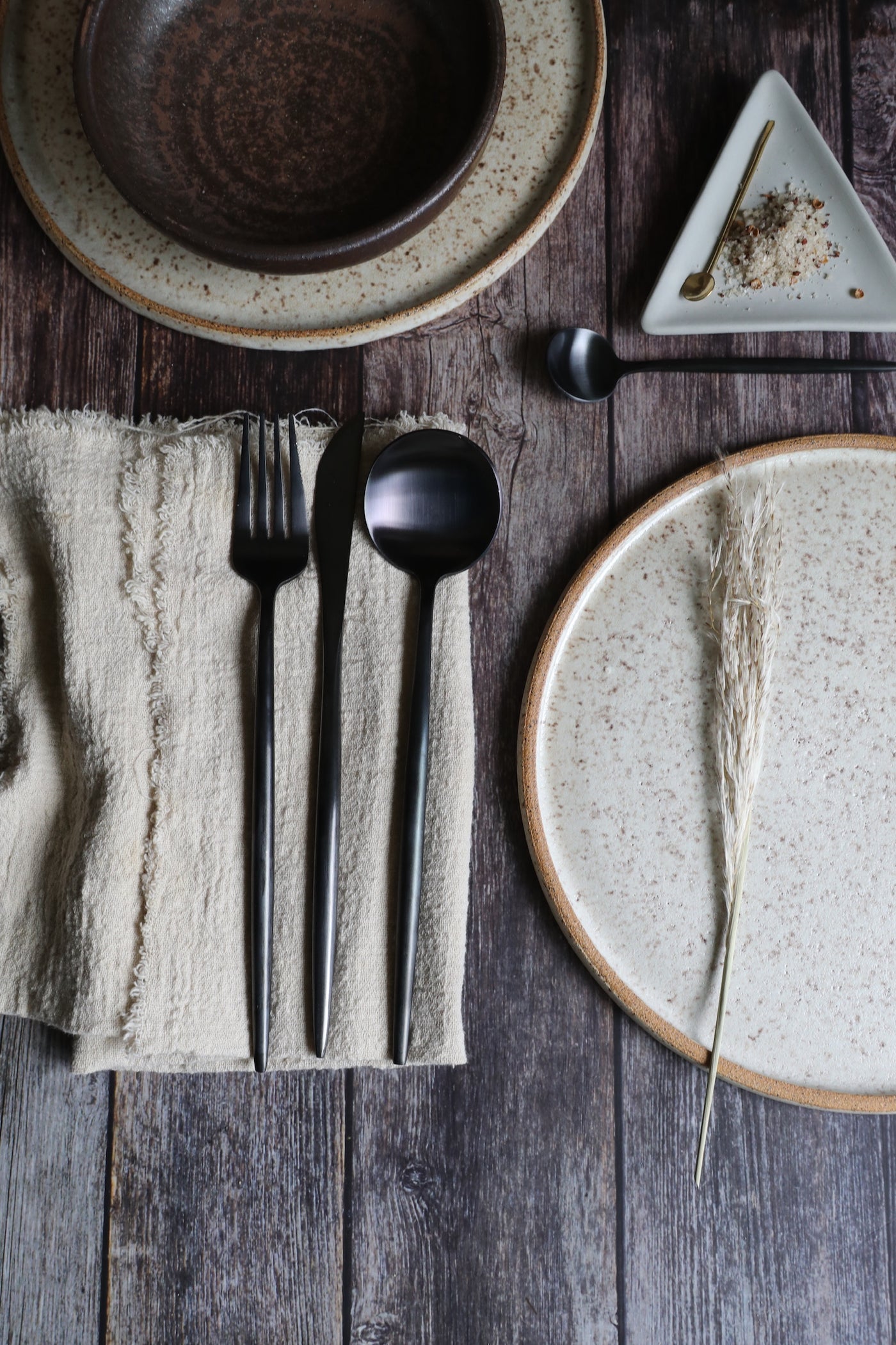 Matte black flatware