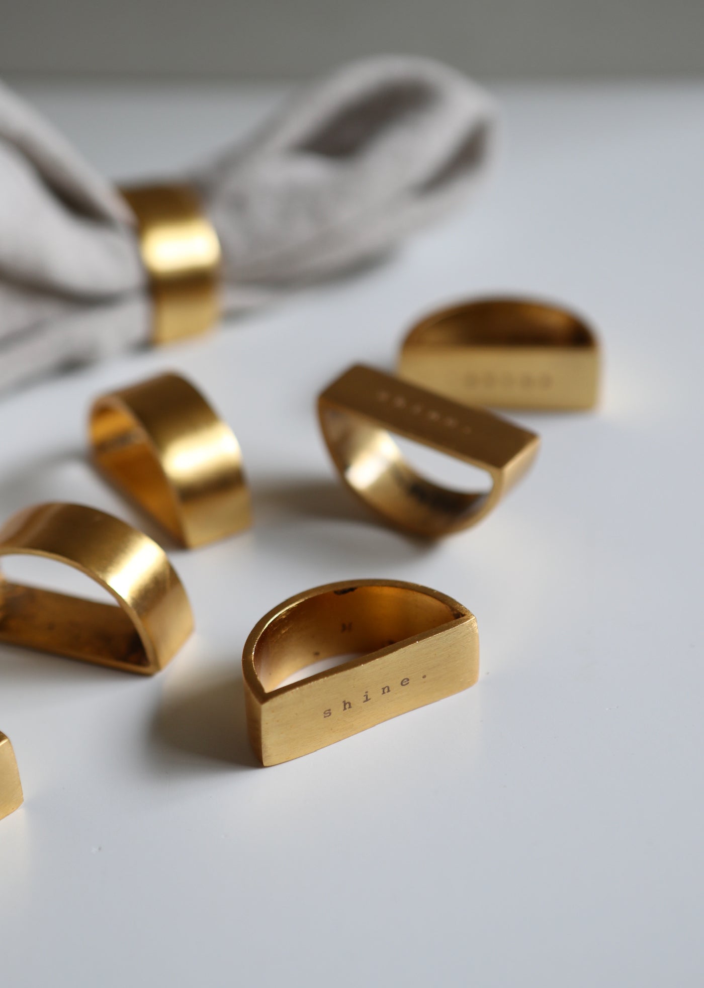 Brass table cloth rings