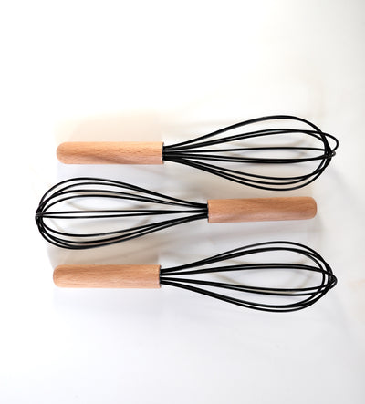 Wood and silicone whisk