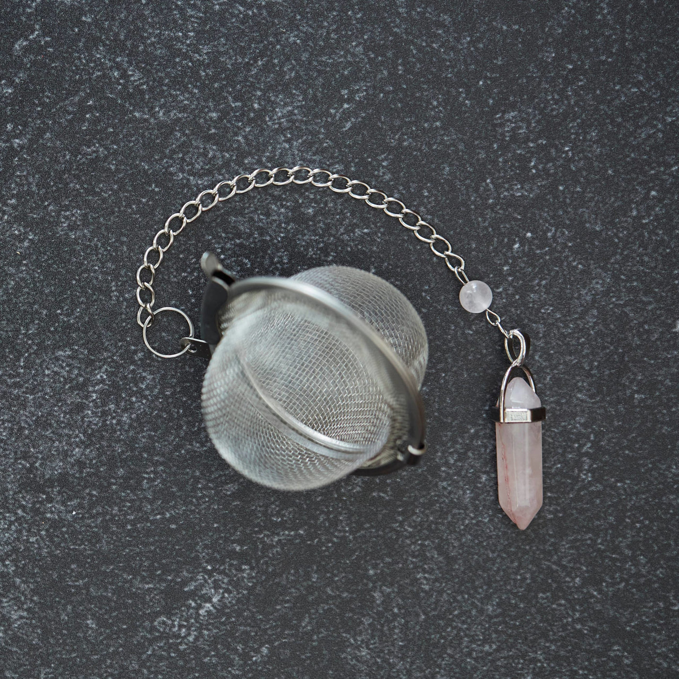 Rose quartz tea infuser