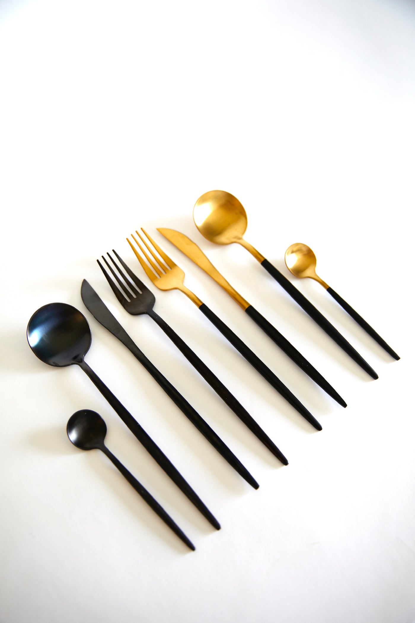 Black and gold flatware