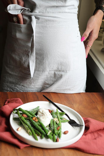 Shine cotton linen apron