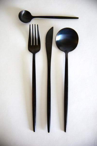 Matte black flatware